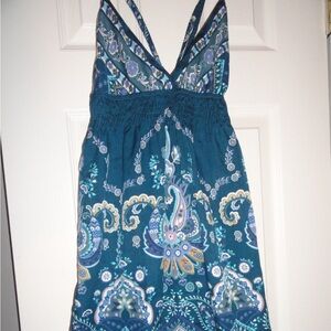 Teal Paisley Print Dress